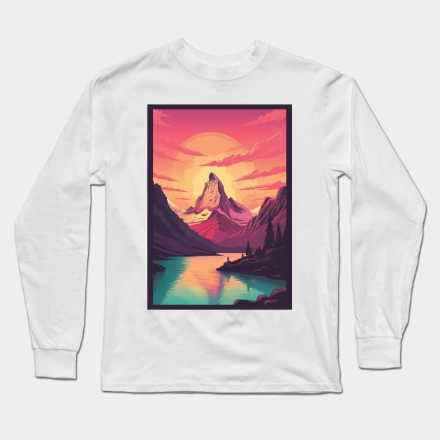 Zermatt,Matterhorn,Switzerland,Poster Long Sleeve T-Shirt by BokeeLee